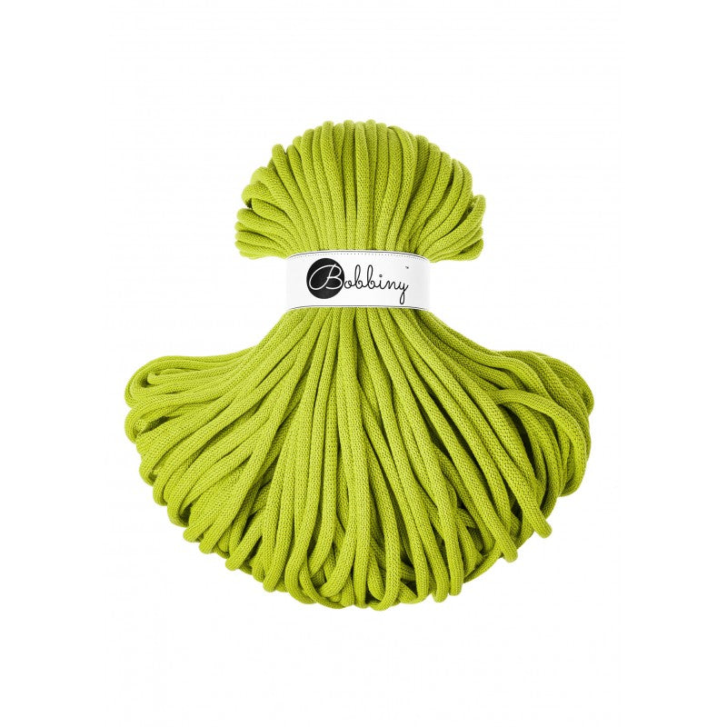 Bobbiny jumbo braided cotton cord, 9mm and 100m, in dopamine lime