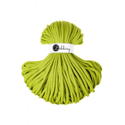 Bobbiny jumbo braided cotton cord, 9mm and 100m, in dopamine lime