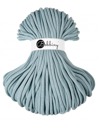 Bobbiny jumbo braided cotton cord, 9mm and 100m, in misty grey
