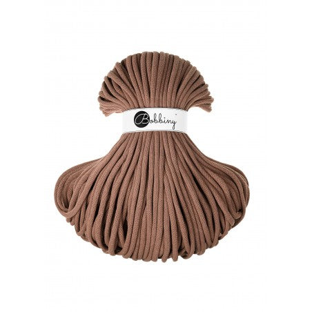 Bobbiny jumbo braided cotton cord, 9mm and 100m, in mocha mousse