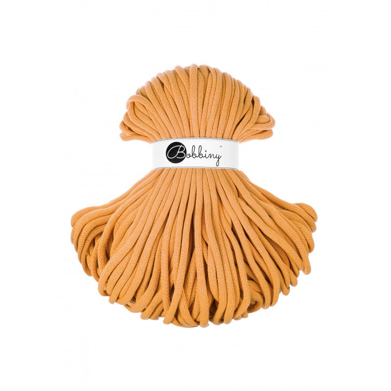 Bobbiny jumbo braided cotton cord, 9mm and 100m, in orange