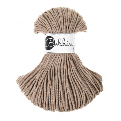 Bobbiny junior braided cotton cord, 3mm and 100m, in sand