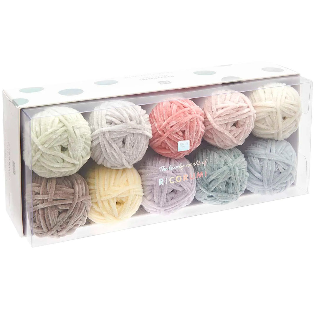 Ricorumi Chenille-Garn, Pastell Set mit 10 x 25g von Rico Design