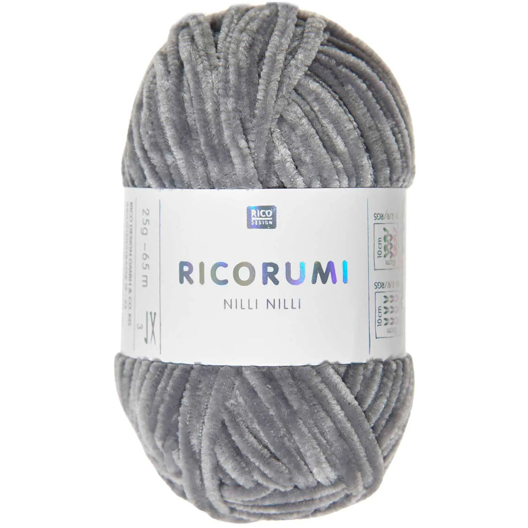 Ricorumi Chenille-Garn in grau, 25g-Knäuel von Rico Design