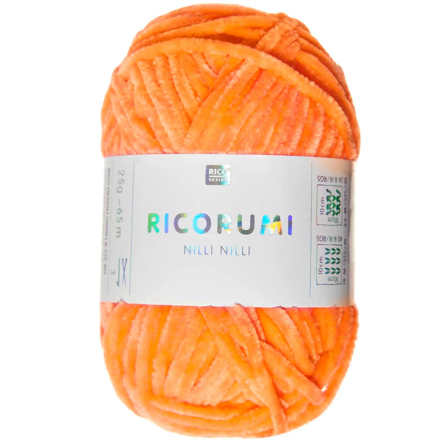 Ricorumi Chenille-Garn in neon orange, 25g-Knäuel von Rico Design