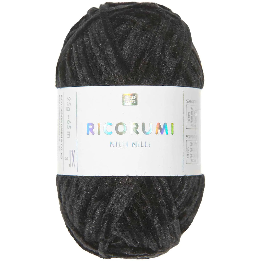 Ricorumi Chenille-Garn in schwarz, 25g-Knäuel von Rico Design