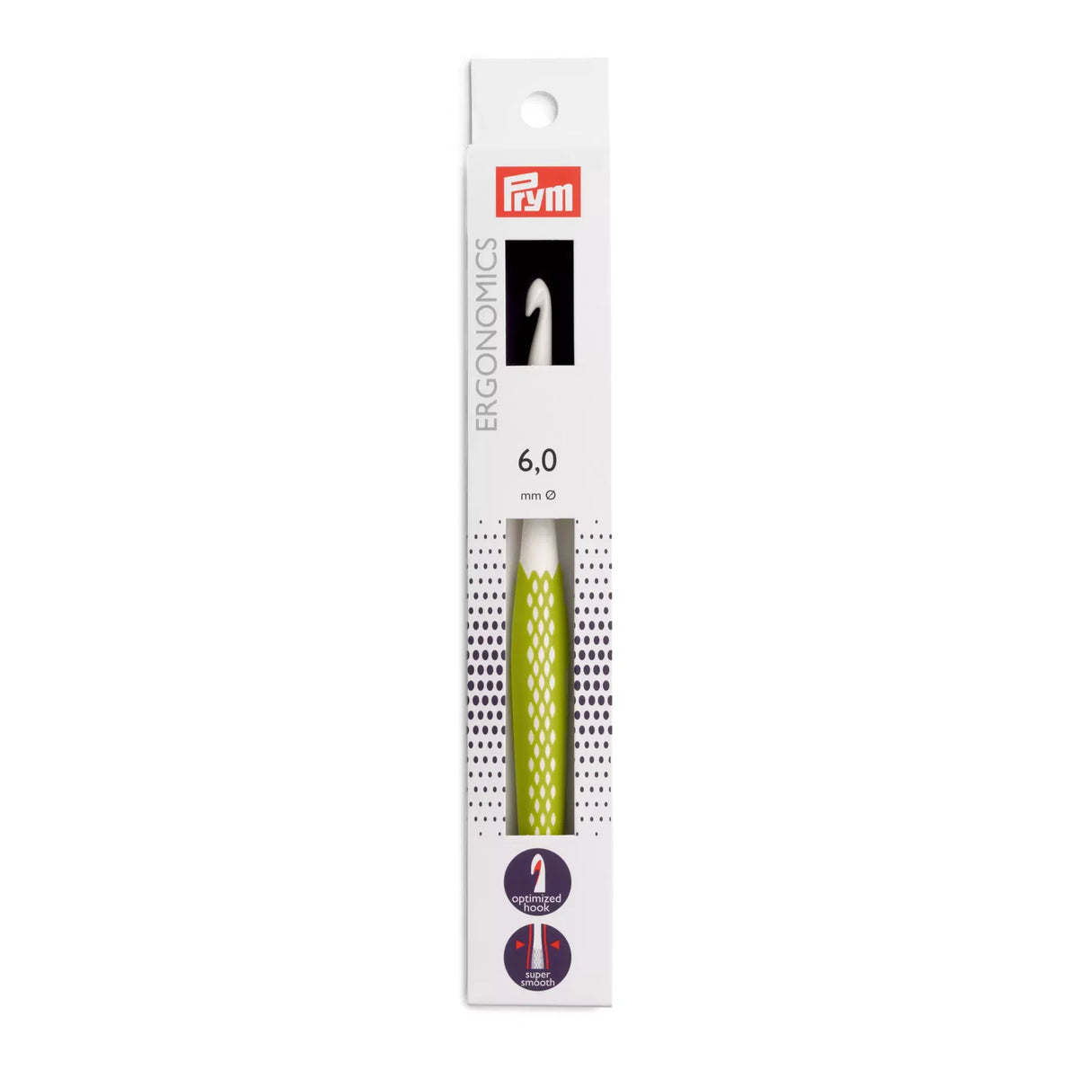 Prym ergonomische Wollhäkelnadel, 6mm und 17cm lang