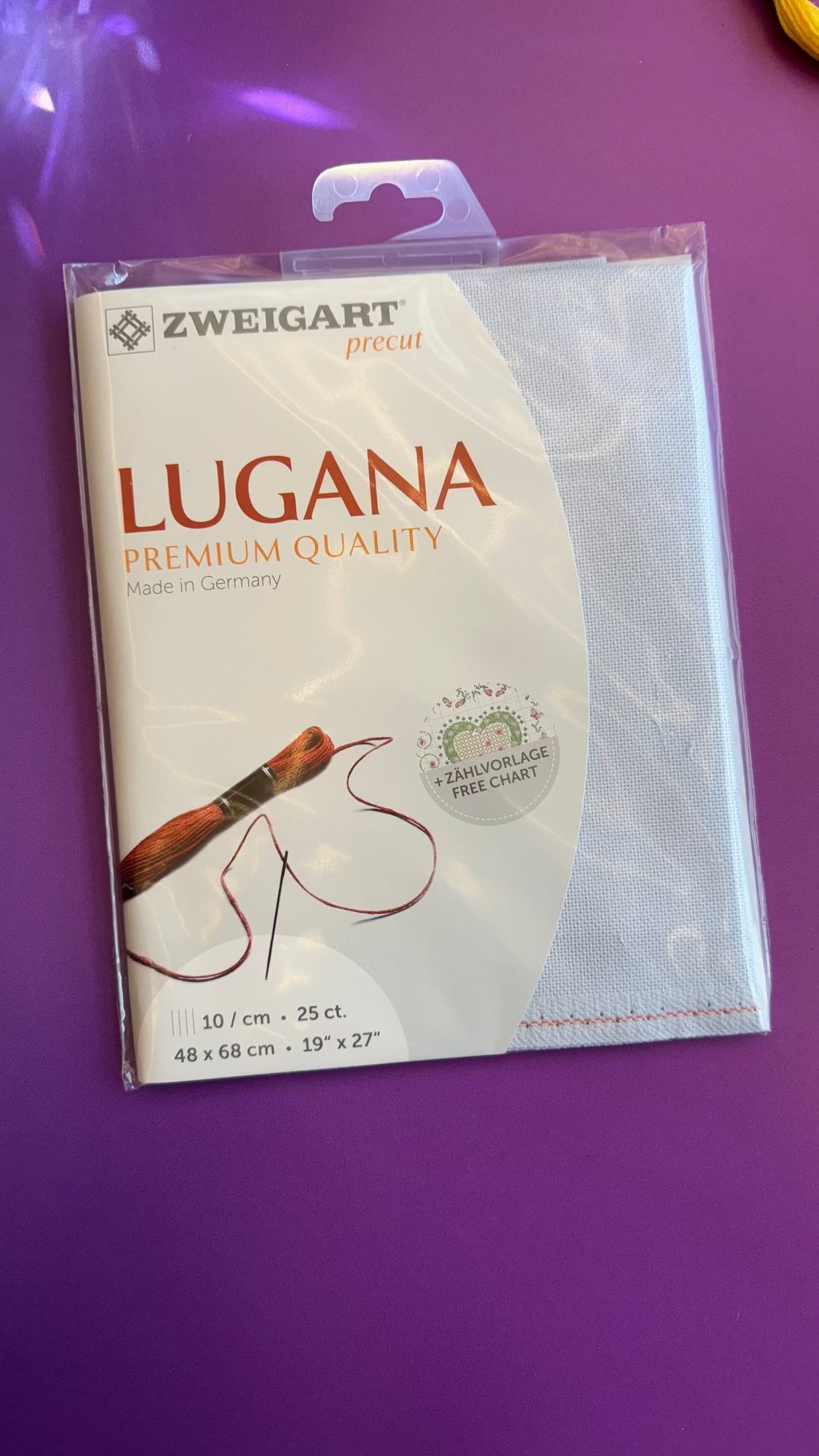 Zweigart Lugana Kreuzstichstoff in hellblau, 3835/513