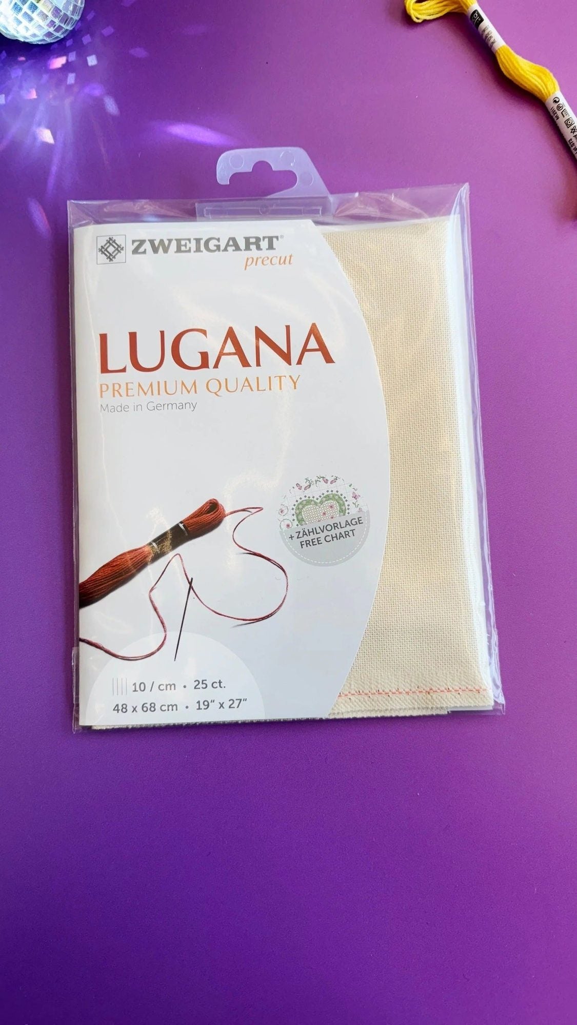 Zweigart Lugana Kreuzstichstoff in natur, 3835/252
