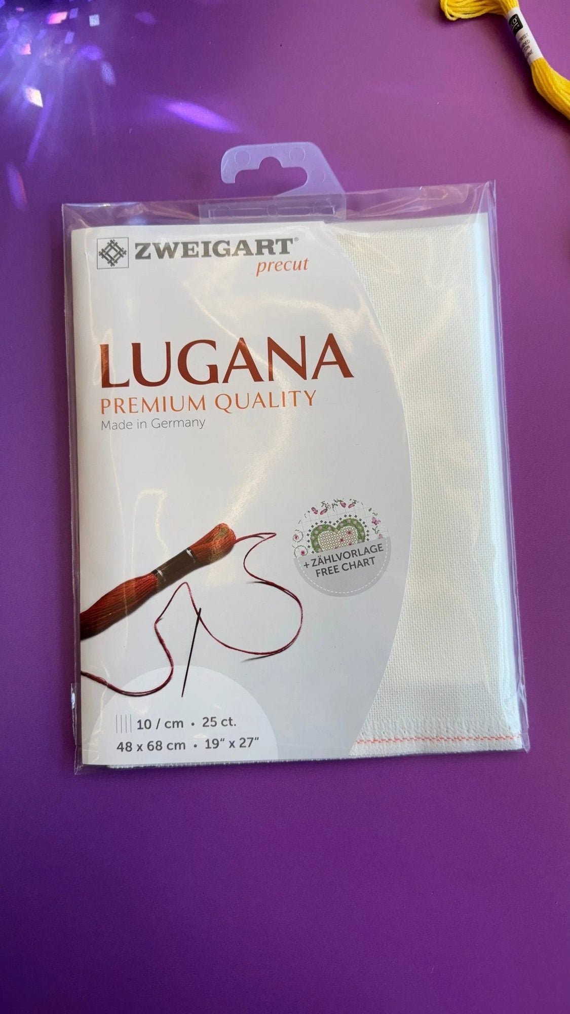 Zweigart Lugana Kreuzstichstoff in weiss, 3835/101