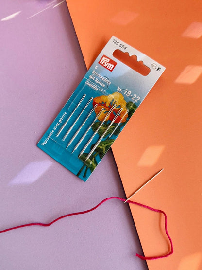 Prym silver embroidery needles, packaging view
