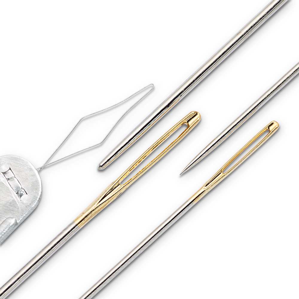 Prym embroidery needles with and without tip, detail
