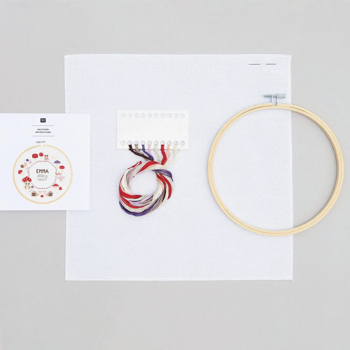 Kreuzstich-Stickset 'Birth Picture Mushroom', 20cm von Rico Design