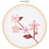 Cross-stitch embroidery kit 'Cherry Branch', 15cm by Rico Design