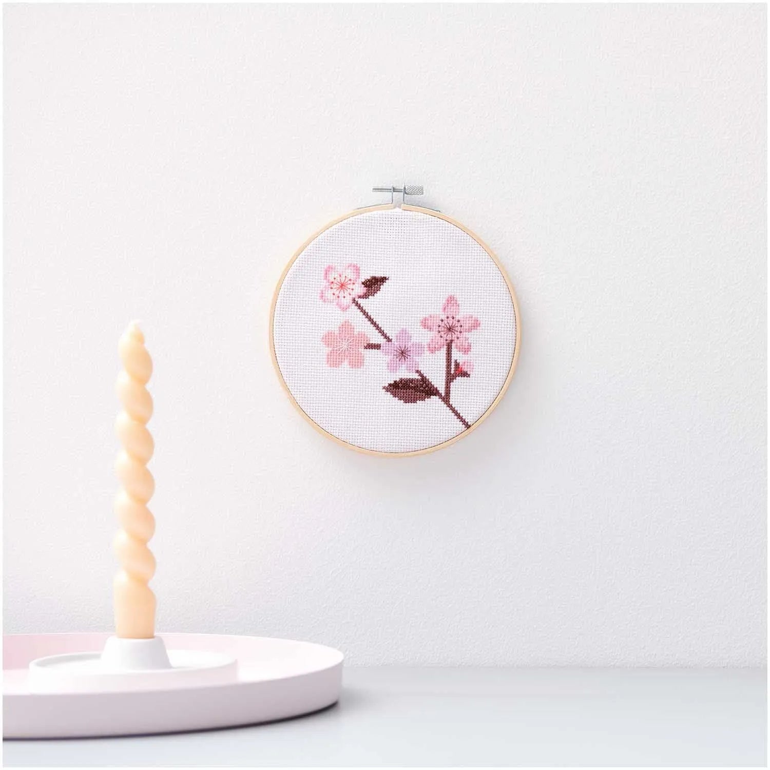 Cross-stitch embroidery kit 'Cherry Branch', 15cm by Rico Design