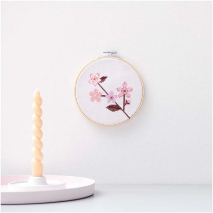 Cross-stitch embroidery kit 'Cherry Branch', 15cm by Rico Design