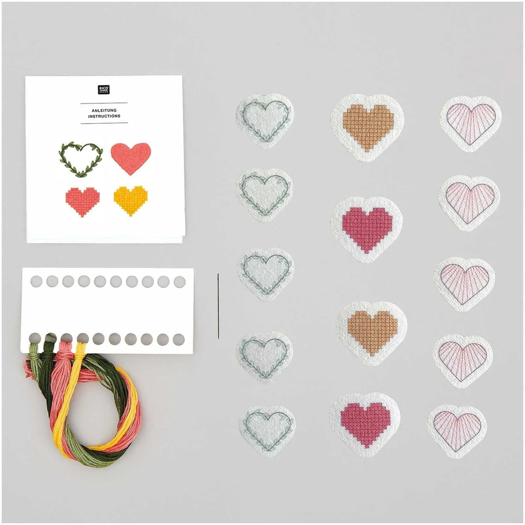 Traced embroidery kit 'Hearts' by Rico Design