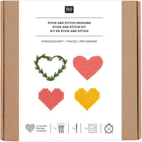 Vorgezeichnetes Stickset 'Hearts' von Rico Design