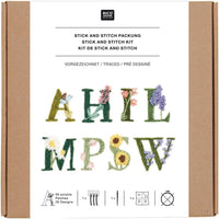 Traced embroidery kit 'Letters with Flowers' by Rico Design