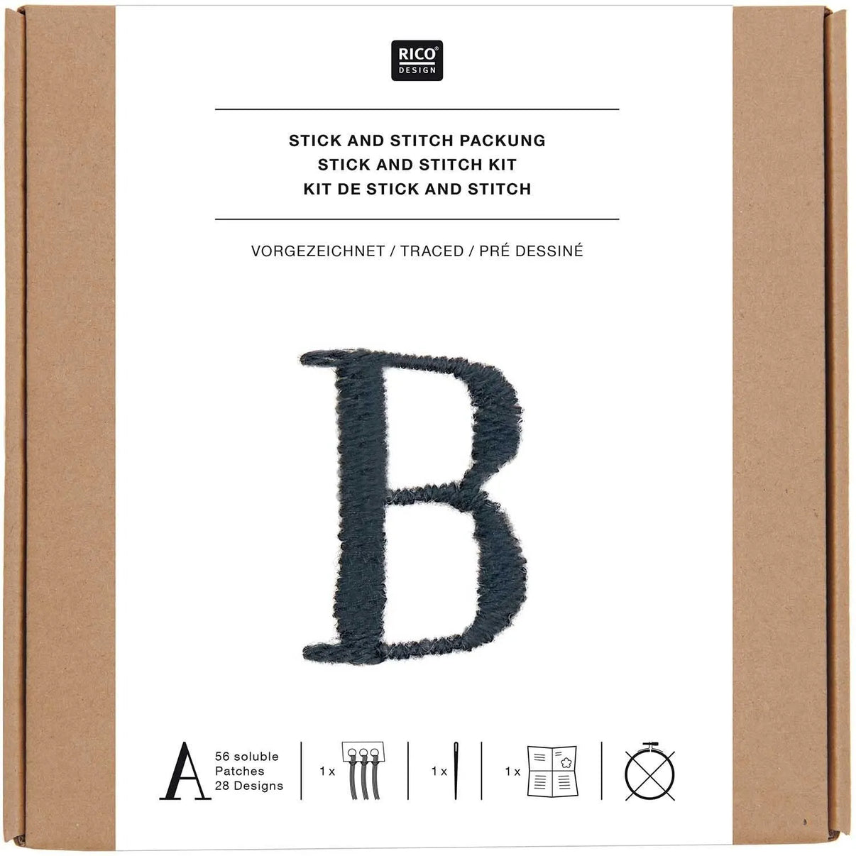Vorgezeichnetes Stickset 'Letters with Serifes' von Rico Design