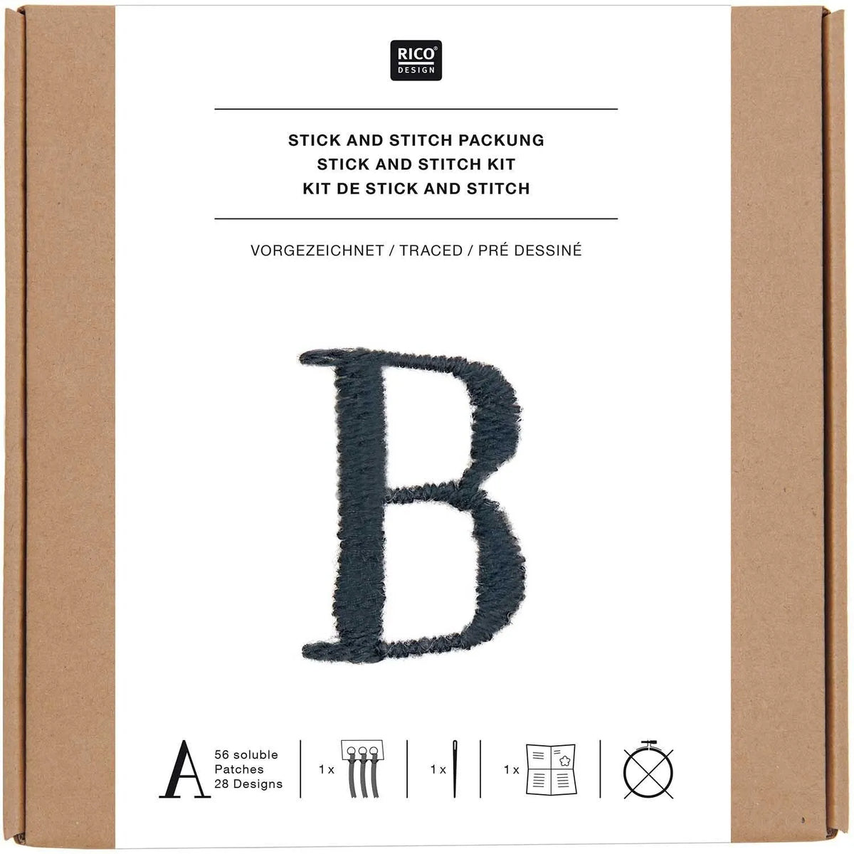 Vorgezeichnetes Stickset 'Letters with Serifes' von Rico Design