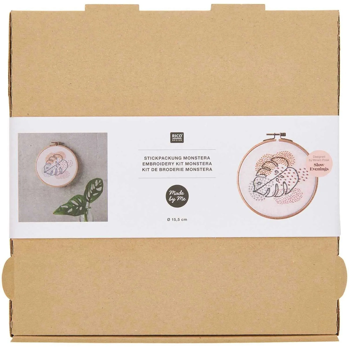 Rico Monstera embroidery set, design detail