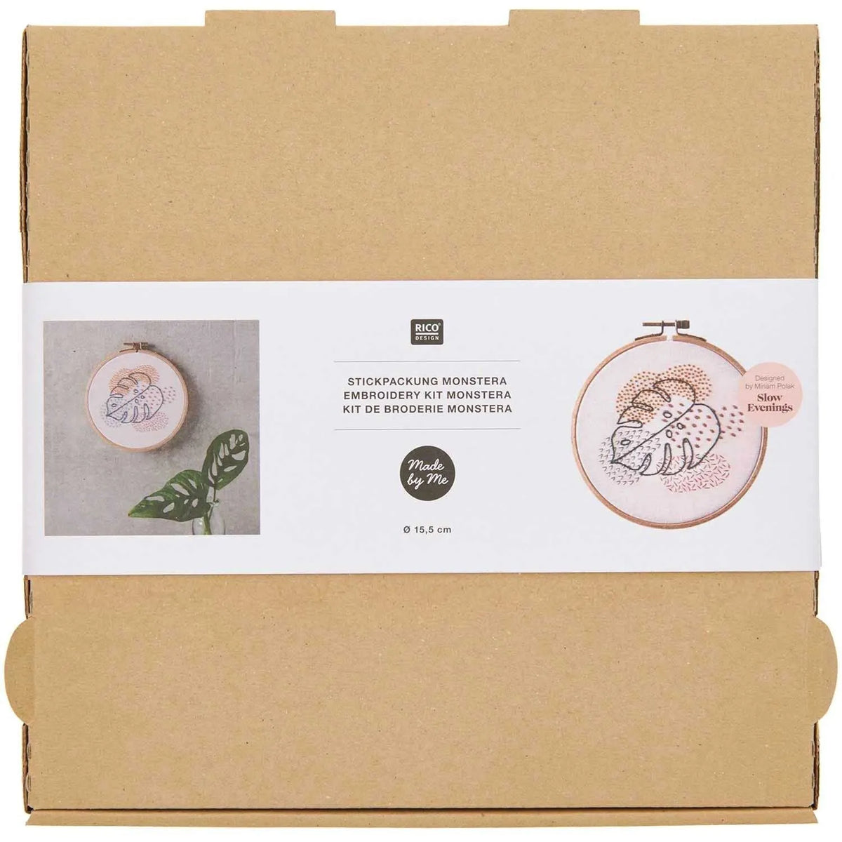 Rico Monstera embroidery set, design detail