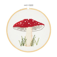 Cross-stitch embroidery kit 'Mushroom', 15cm by Rico Design