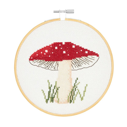 Cross-stitch embroidery kit 'Mushroom', 15cm by Rico Design