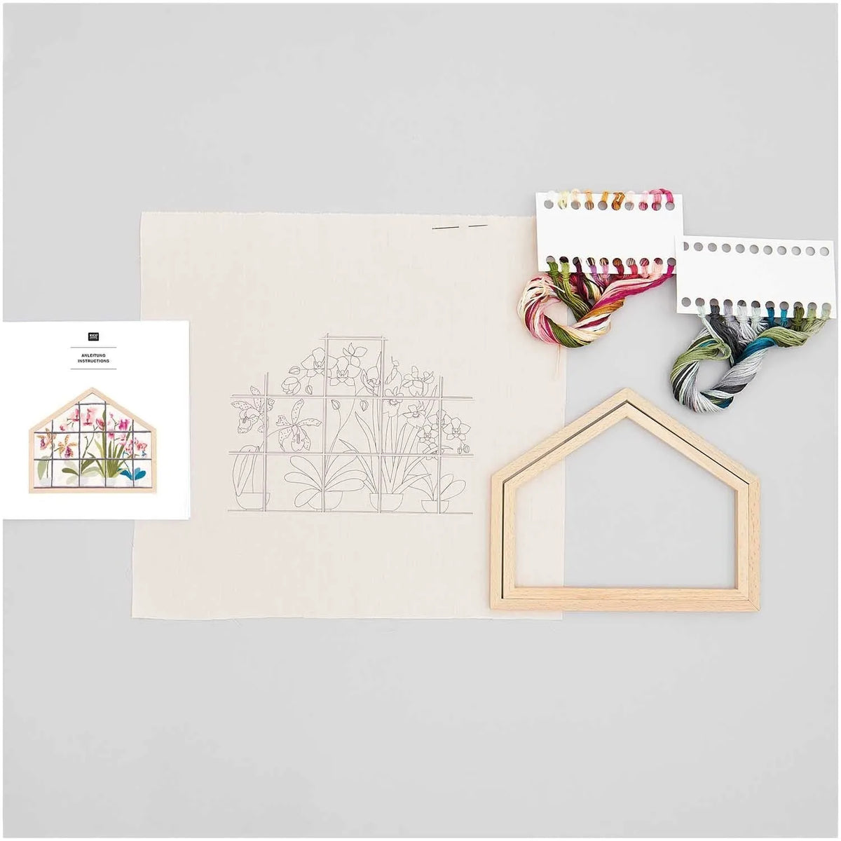 Rico Orchids embroidery set, detail