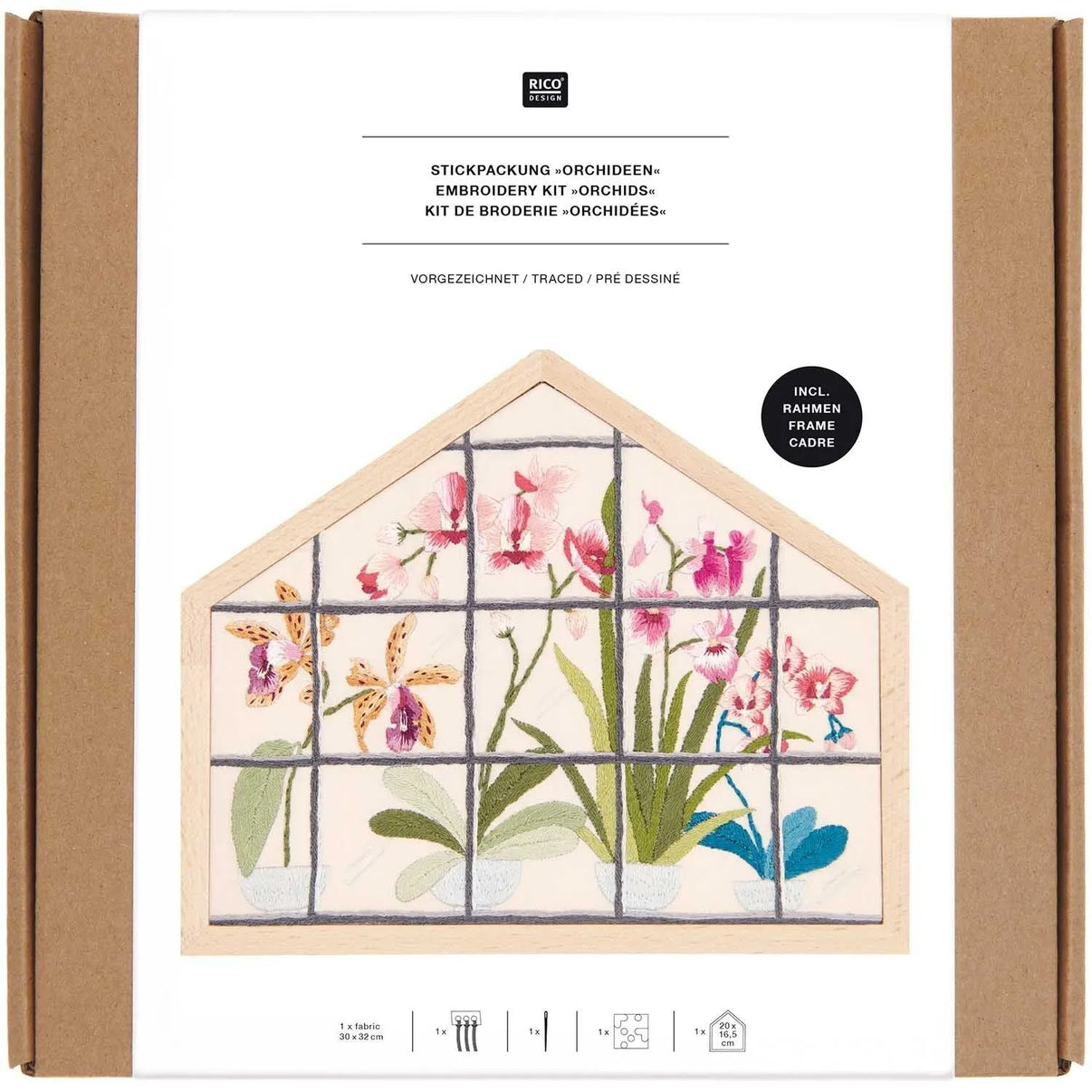 Rico Orchids embroidery set, contents