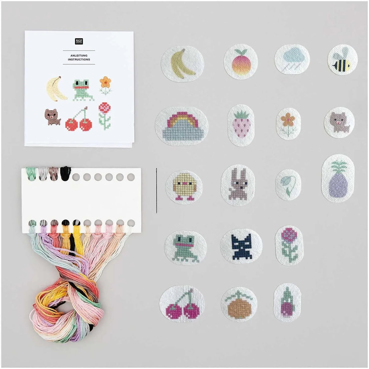 Traced embroidery kit 'Pixel Art' by Rico Design