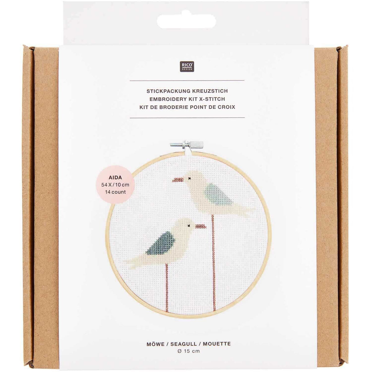 Kreuzstich-Stickset 'Seagul', 15cm von Rico Design