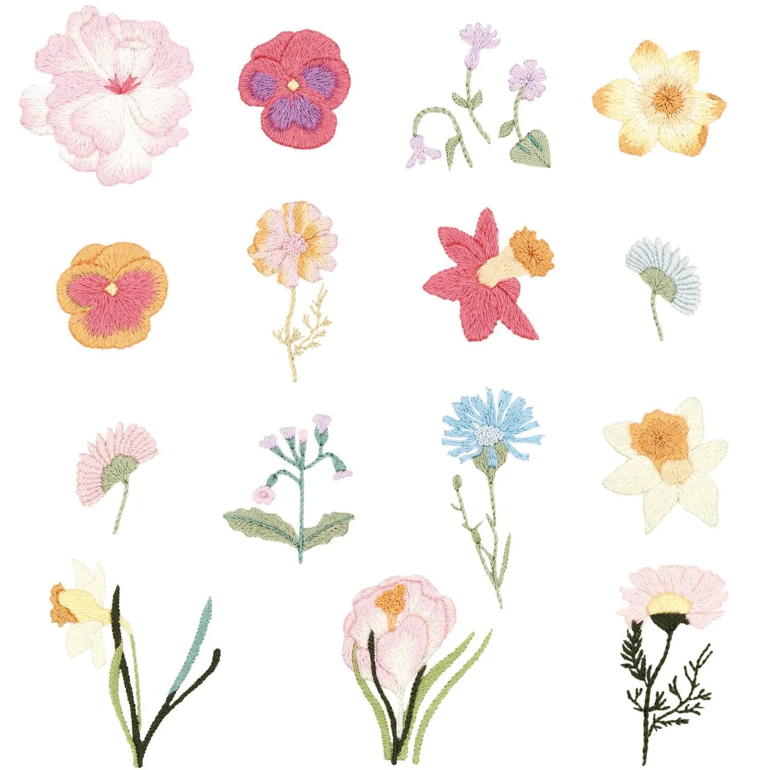 Vorgezeichnetes Stickset 'Spring flowers' von Rico Design