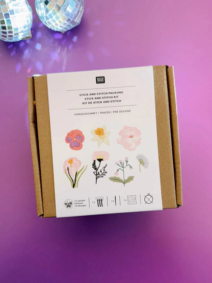 Vorgezeichnetes Stickset 'Spring flowers' von Rico Design