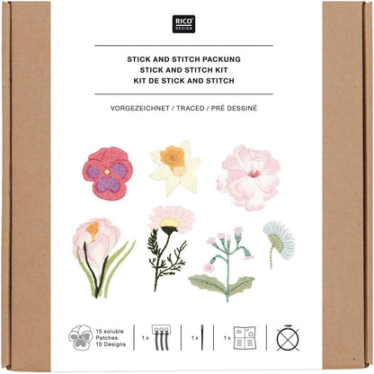Vorgezeichnetes Stickset 'Spring flowers' von Rico Design