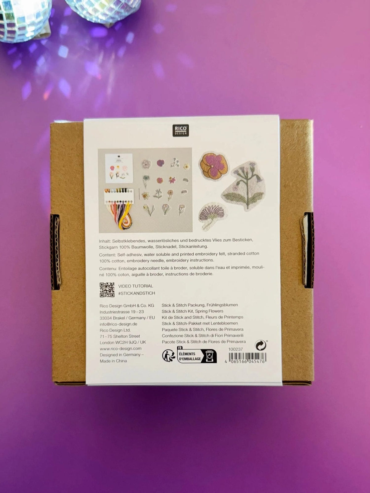 Vorgezeichnetes Stickset 'Spring flowers' von Rico Design