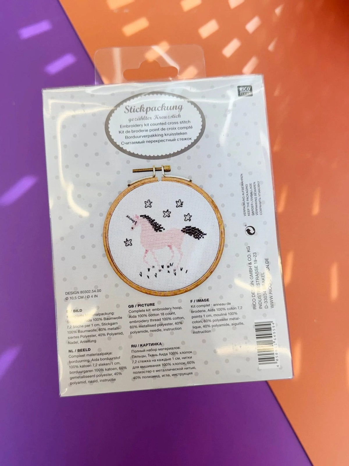 Kreuzstich-Stickset 'Unicorn' von Rico Design