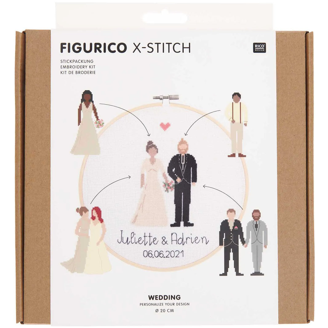 Kreuzstich-Stickset 'Wedding' von Rico Design