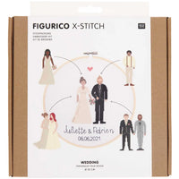 Kreuzstich-Stickset 'Wedding' von Rico Design