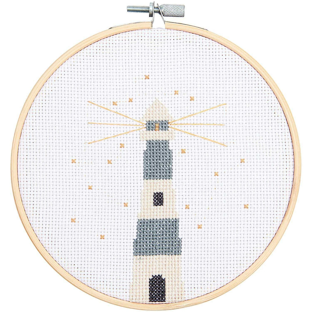 Cross-stitch embroidery kit 'lighthouse', 15cm by Rico Design