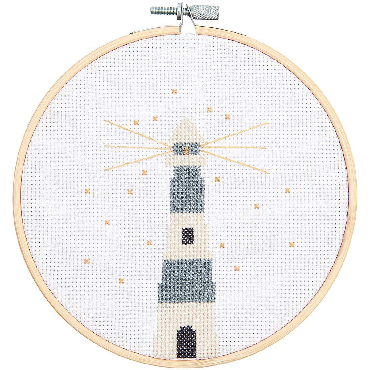 Cross-stitch embroidery kit 'lighthouse', 15cm by Rico Design