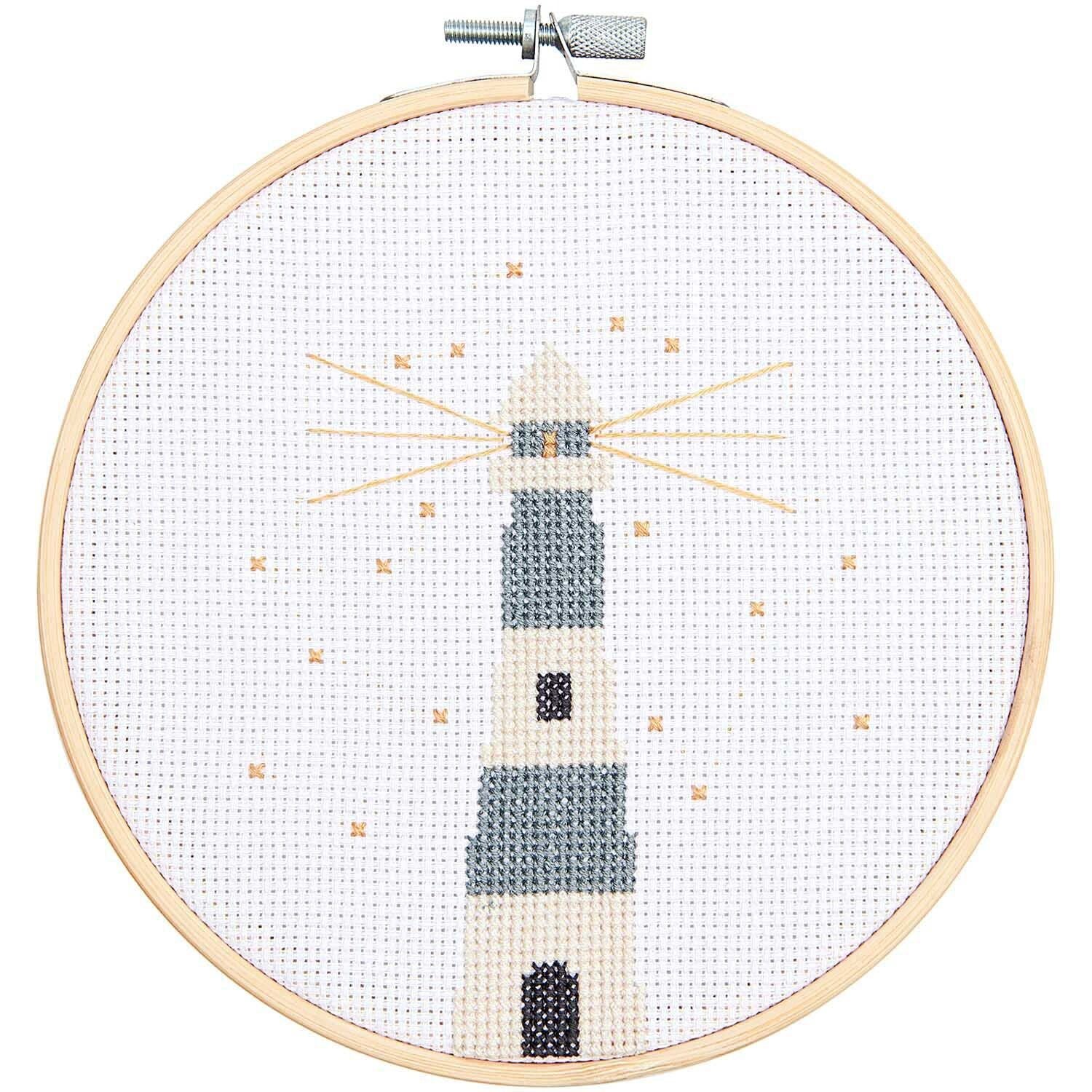 Cross-stitch embroidery kit 'lighthouse', 15cm by Rico Design