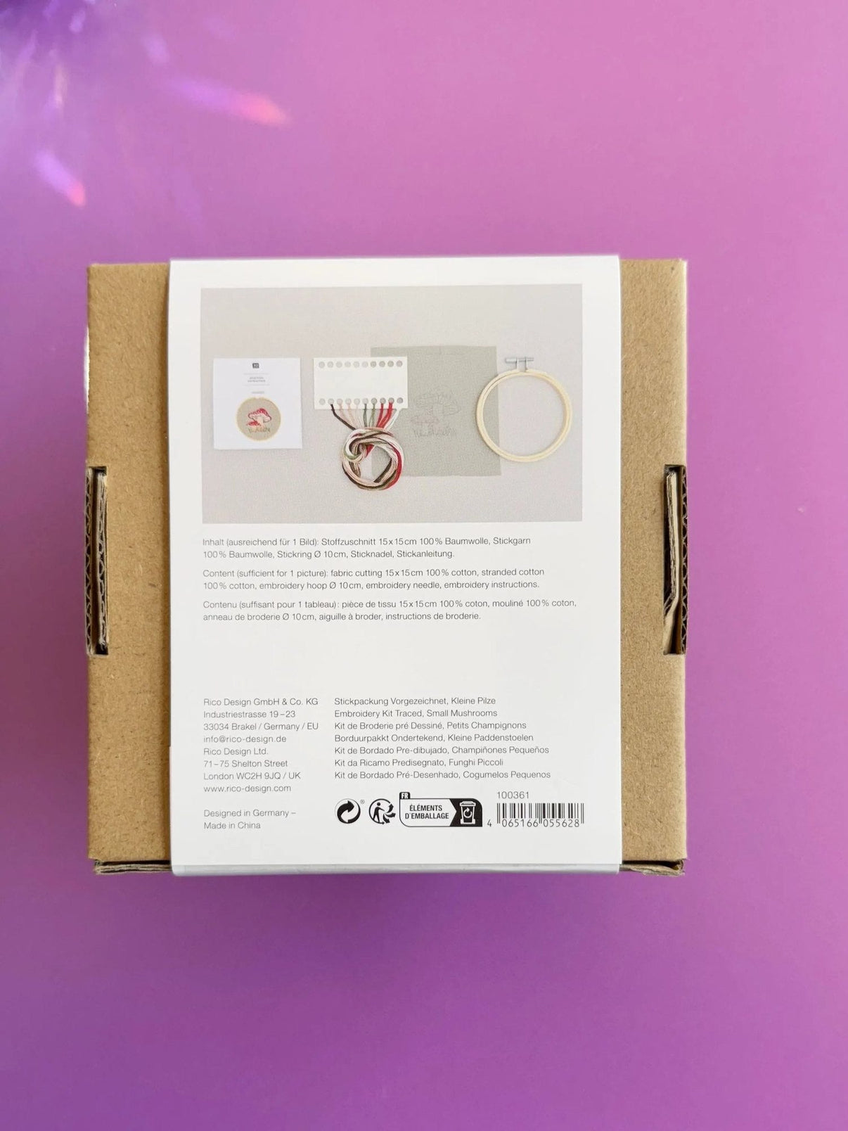 Traced embroidery kit 'small Mushroom' by Rico Design
