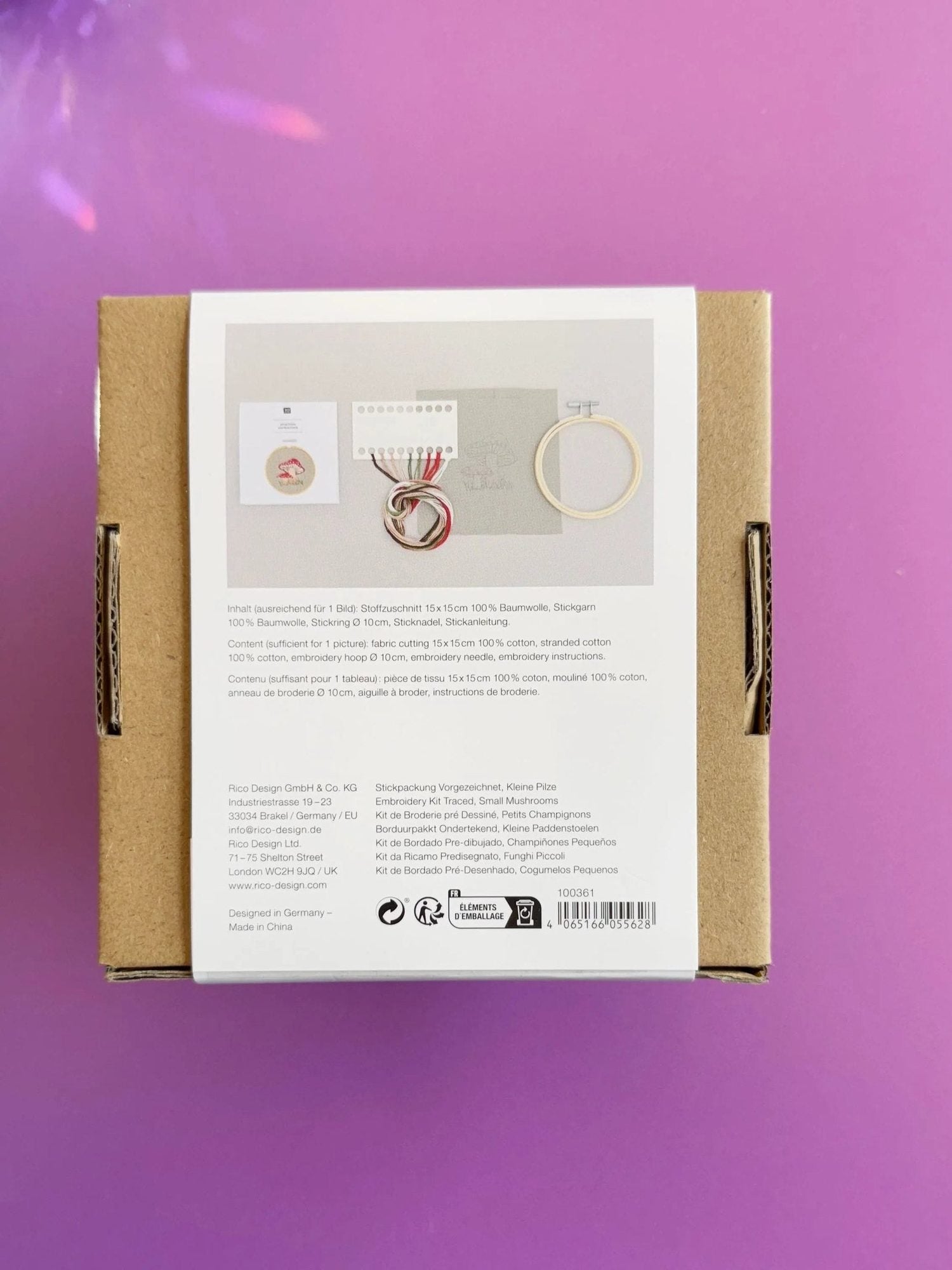Traced embroidery kit 'small Mushroom' by Rico Design