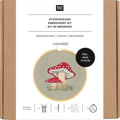 Traced embroidery kit 'small Mushroom' by Rico Design