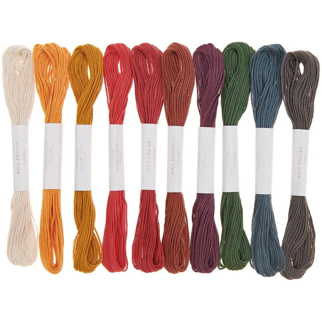 Embroidery thread set in earthy, 10 skeins by Rico Design