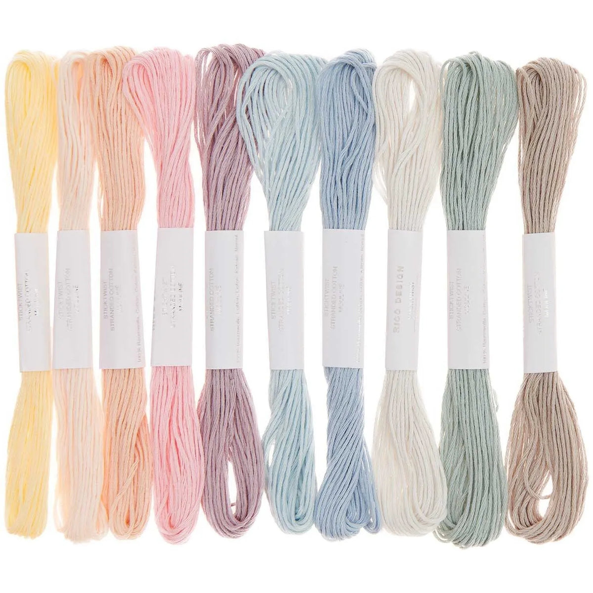 Stickgarn-Set in Pastell, 10 Docken von Rico Design
