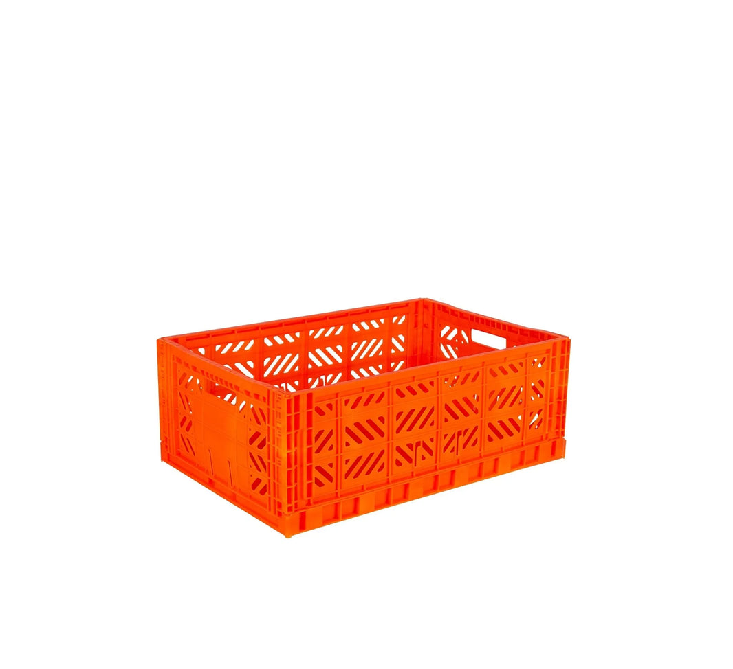 Aykasa Maxi foldable crate in Neon Orange