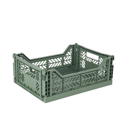 Aykasa Midi foldable crate in Almond Green